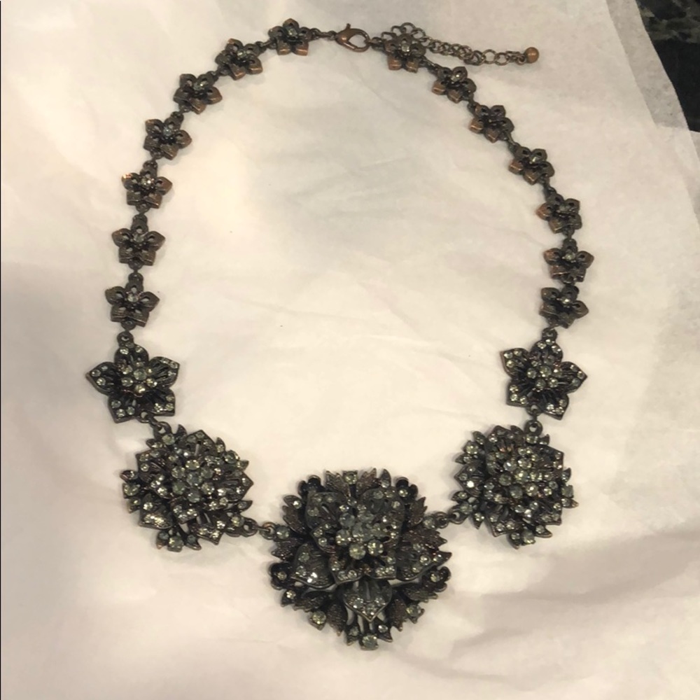 Unique bronze and Swarovski Crystal necklace